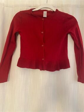 Carter's Red Girls Cardigan with Ruffle Hem